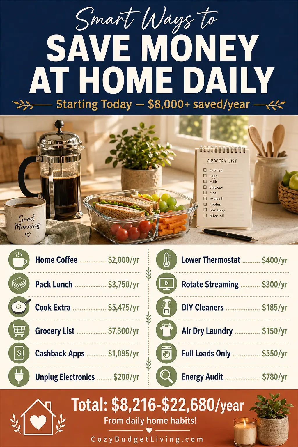 Smart ways to save money at home daily starting today