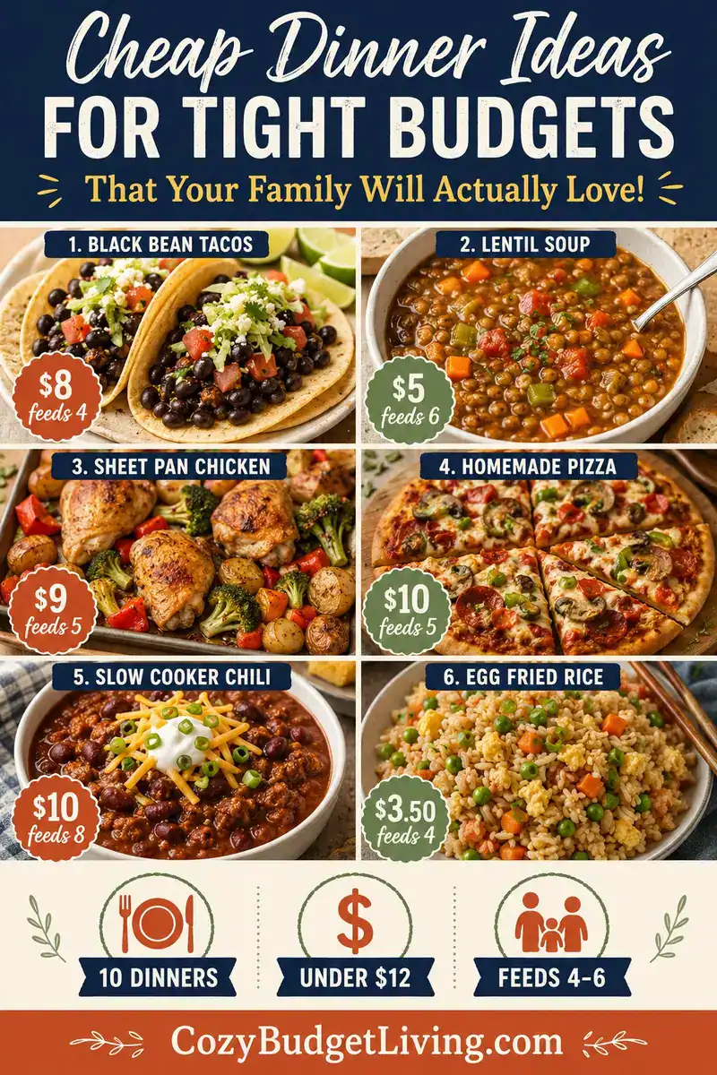 cheap dinner ideas for tight budgets that your family will actually love - 10 affordable family dinners under $12
