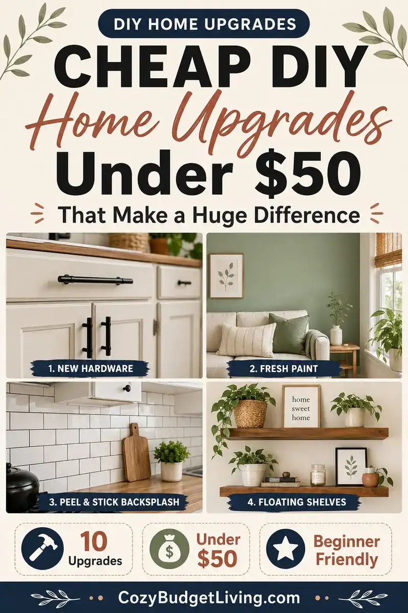 cheap DIY home upgrades under $50 that make a huge difference - affordable home improvement ideas for Americans