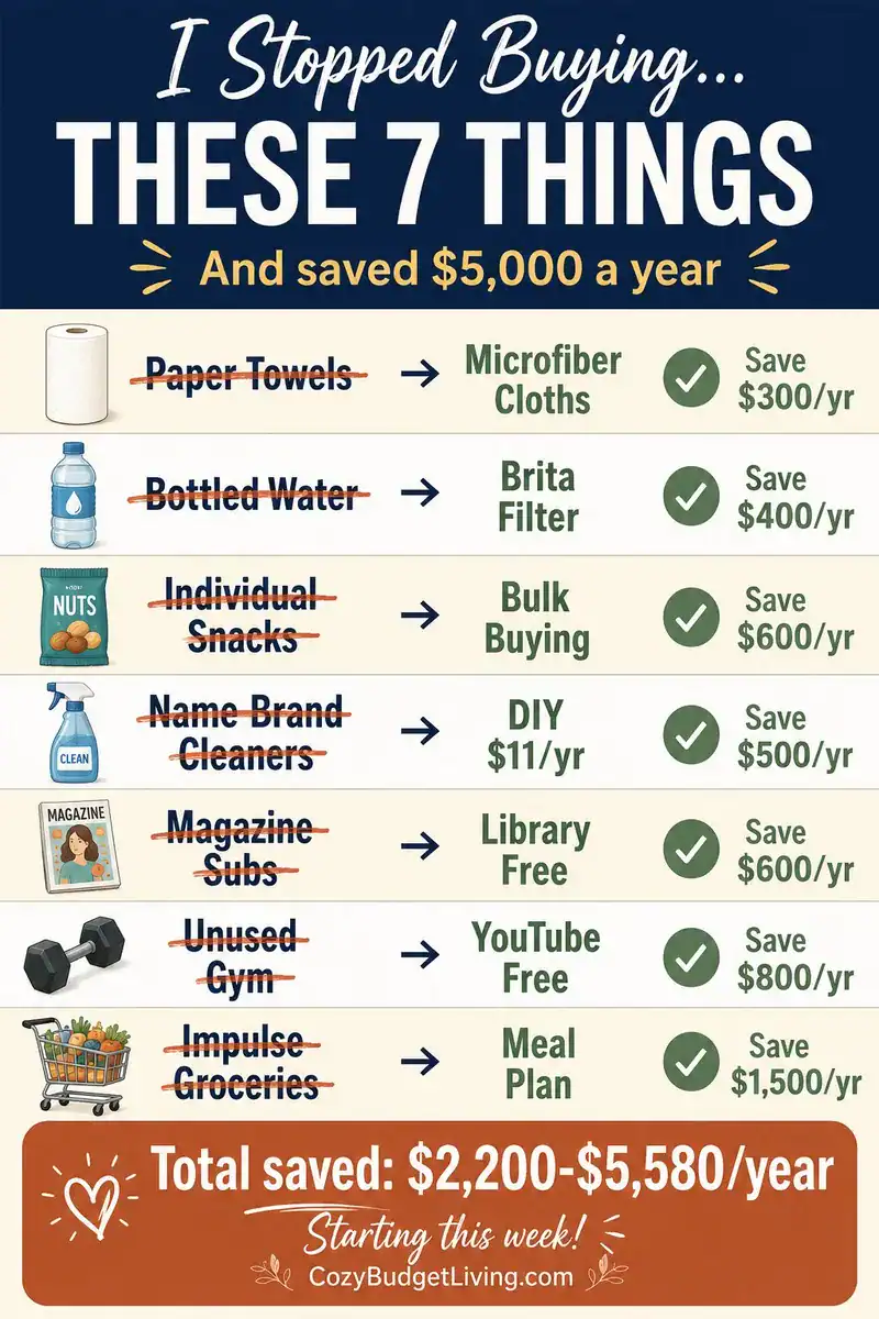 7 things I stopped buying to save money and never looked back - frugal living swaps that save $5000 a year