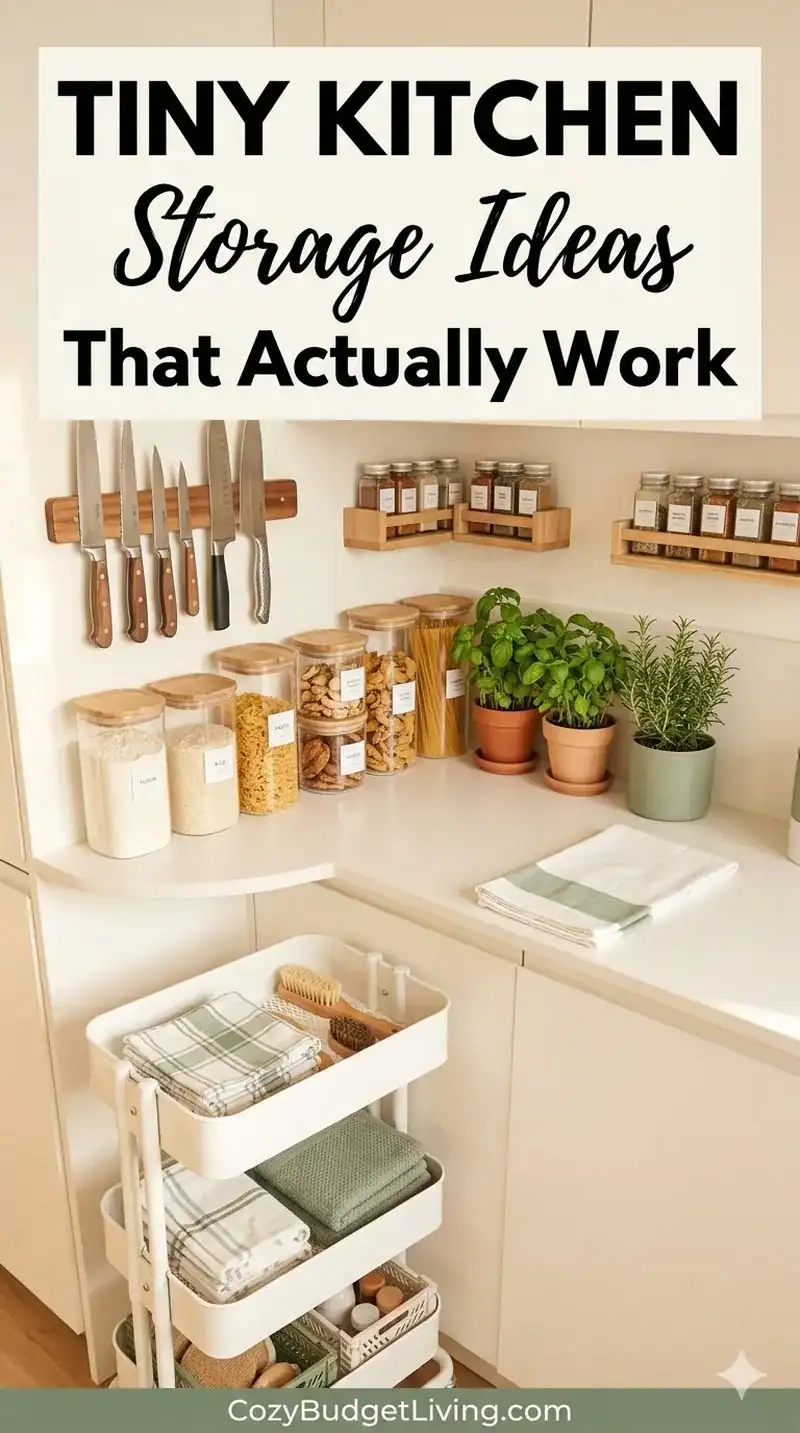 tiny kitchen storage ideas for small spaces - affordable kitchen organization hacks for everyday Americans